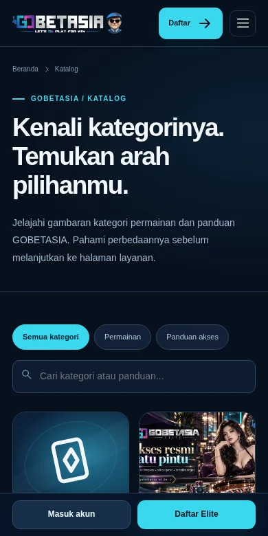 Pratinjau halaman Katalog GOBETASIA pada ponsel