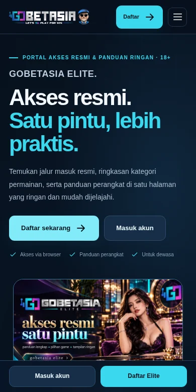 Pratinjau halaman Beranda GOBETASIA pada ponsel